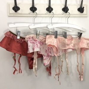 VS Mermaid Satin Skirted Thong Panty & Garter Lot